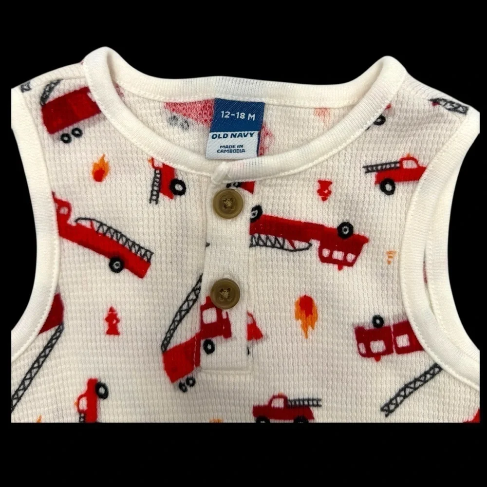 Old Navy Unisex Sleeveless Thermal-Knit Henley One Piece Jumpsuit Baby